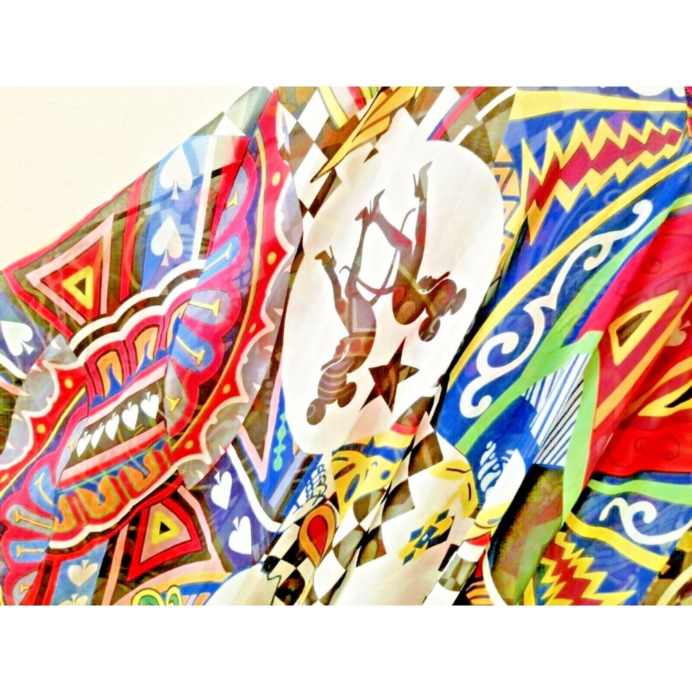 APOSTOLOS MITROPOULOS for UNDERGROUND Pullover One Size Top Colorful Sheer - Picture 3 of 9